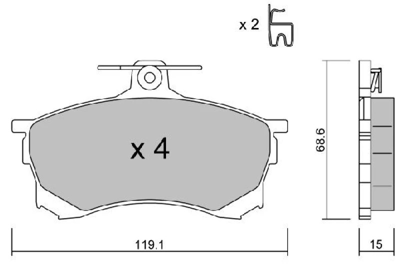 Image of AISIN Brake pad set AISIN BPMI-1002