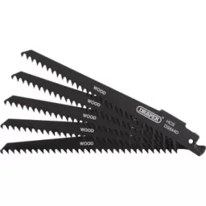 Image of Draper Wood and Plastic Cutting Reciprocating Saw Blades 150mm Pack of 5