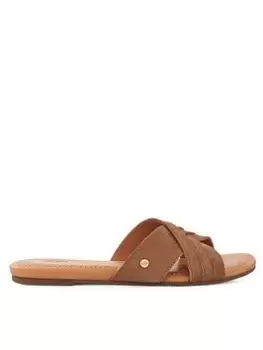 Image of UGG Kenleigh Flat Slides - Chestnut, Brown, Size 4, Women