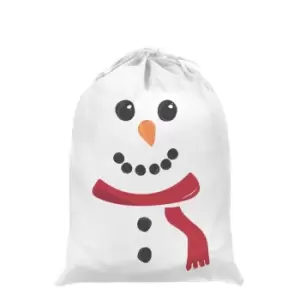 image of Grindstore Snowman Christmas Santa Sack (One Size) (White/Red/Black)