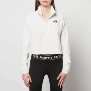 image of The North Face Womens 100 Glacier Cropped 1/4 Zip Fleece - Vintage White - XS