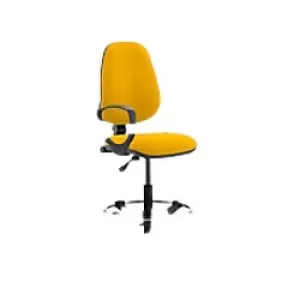 Image of Dynamic Permanent Contact Backrest Task Operator Chair Loop Arms Eclipse I Senna Yellow Seat High Back