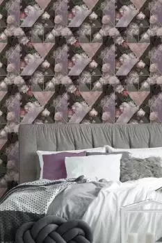 Image of Superfresco Easy Medley Fig Purple Geometric Wallpaper