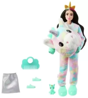 Image of Barbie Cutie Reveal Doll with Unicorn Plush Costume - 30cm