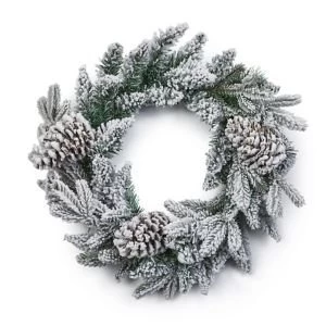 image of 60cm Lucia Flocked Christmas wreath