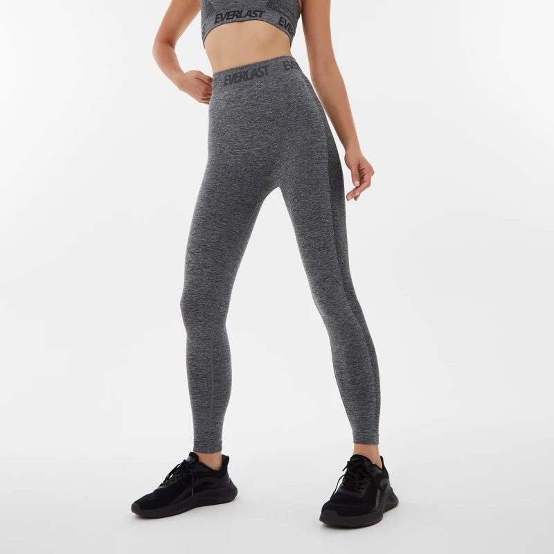 Image of Everlast Seamless Logo Leggings Womens - Grey Grey 6