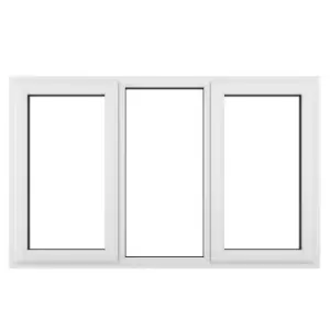 Image of Crystal uPVC Window A Rated Left and Right Hand Side Hung Fixed Centre 1770mm x 1190mm Clear Glazing - White
