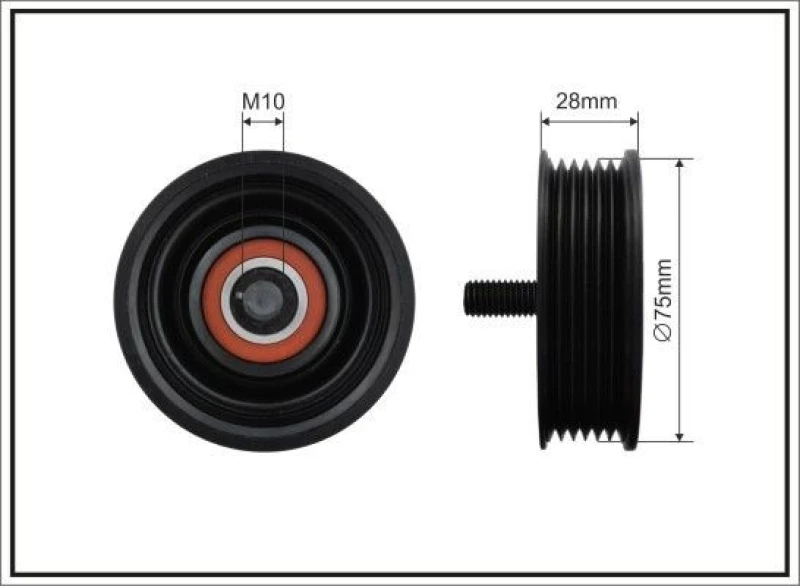 Image of CAFFARO Deflection / guide pulley, V-ribbed belt CAFFARO 500652