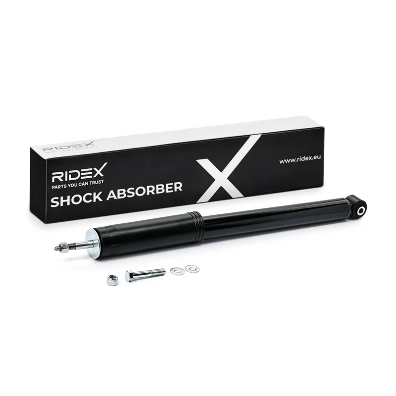Image of RIDEX 854S2575 Shock absorber Rear Axle, Gas Pressure, Monotube, Absorber does not carry a spring, Top pin Shock Absorber (854)