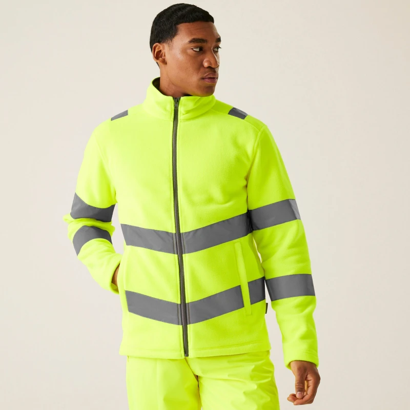 Image of Regatta Regatta Hi-Vis Pro Contract Thor Fleece in Yellow Size: Small Yellow S Male 5063019700113