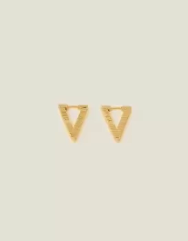 Image of Accessorize 14ct Gold-Plated Triangle Hoop Earrings