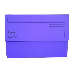 Image of Exacompta Forever Document Wallet Manilla Foolscap Bright Purple Pack