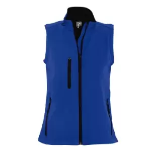 image of SOLS Womens/Ladies Rallye Soft Shell Bodywarmer Jacket (L) (Royal Blue)