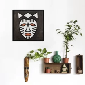 Image of Africano 3 Black White Decorative Wooden Wall Accessory