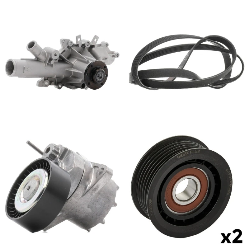 Image of RIDEX PLUS 4172P0056P Water Pump + V-Ribbed Belt Kit Water Pump + V-Ribbed Belt Kit (4172)