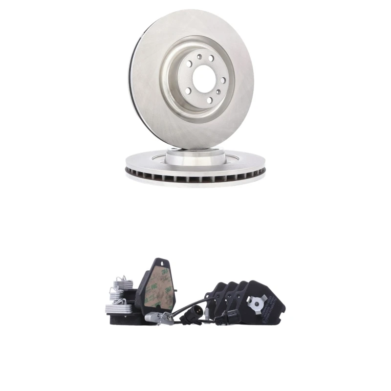 Image of RIDEX 3405B3288 Brake disc and pads set Front Axle, Brake Disc Type: Vented, incl. wear warning contact Brake Set,disc brakes (3405)