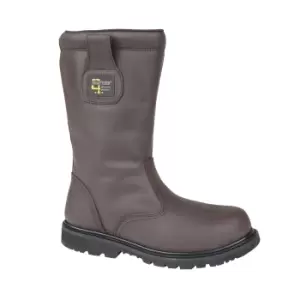 Image of Grafters Mens Safety Toe Cap Rigger Boots (10 UK) (Brown Crazy Horse)