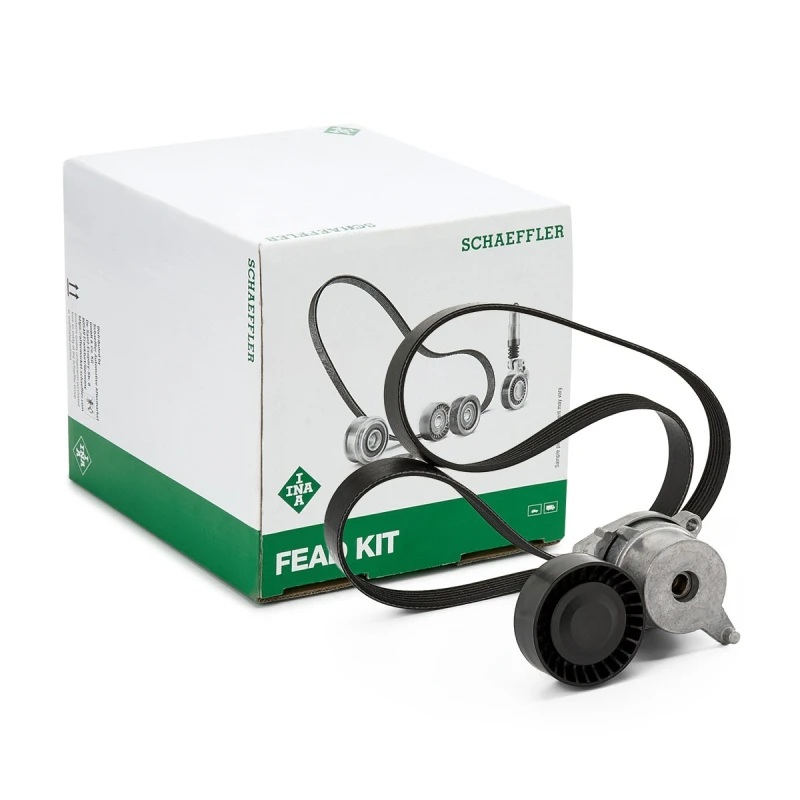 Image of INA 529 0262 10 V-ribbed belt set Check alternator freewheel clutch & replace if necessary V-Ribbed Belt Set (542)