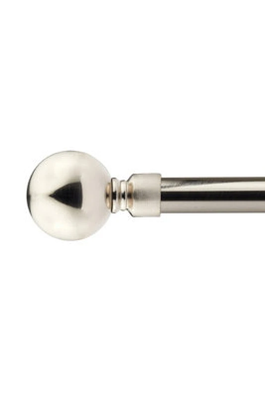 Image of Unknown 16-19mm Sphere Extendable Eyelet Metal Curtain Pole Set Brushed Silver 160-300Cm
