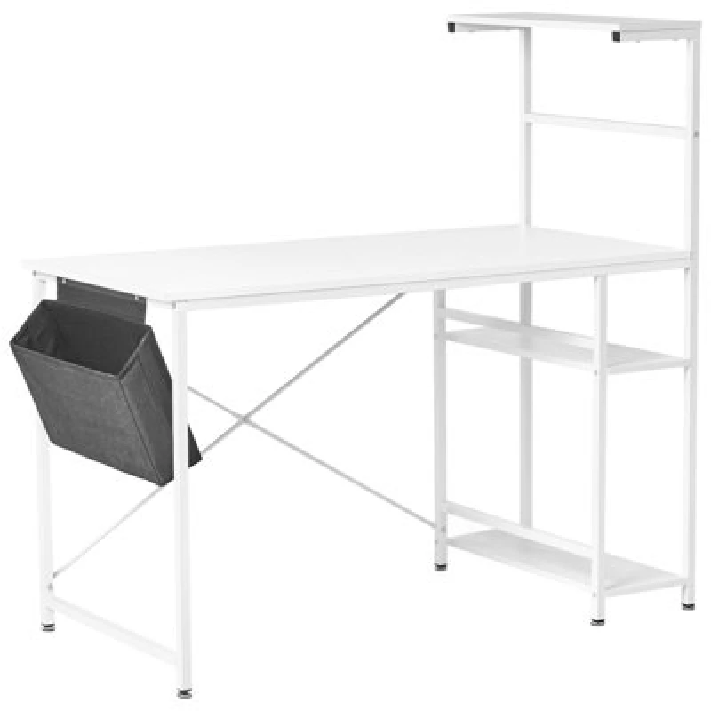 Image of Beliani Home Office Desk Aramingo White 120 Cm 60 Cm With Storage