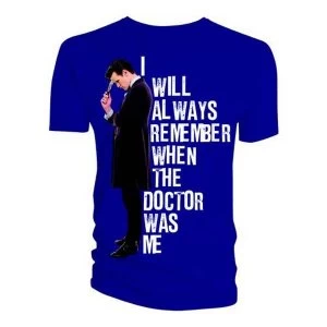 Image of Doctor Who - I Will Always Remember When The Doctor Was Me Mens X-Large T-Shirt - Blue