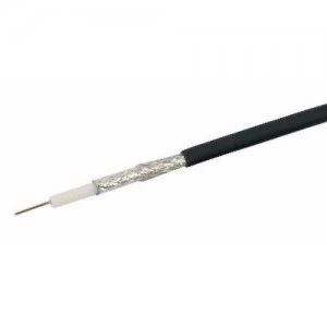 image of Labgear Black Single 1mm CCS 75Ohm RG6 Digital Satellite Aerial Cable With Foam Filled PE and Aluminium Foil 27600AL/27615AL - 1 Meter