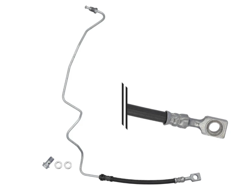 Image of MEYLE 100 525 0054/S Brake Hose Original Quality, Rear Axle Left, with banjo bolt, Banjo fitting, with gasket/seal Brake Hose (83)