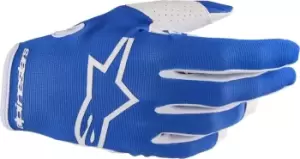 Image of Alpinestars Radar Motorcross Gloves, white-blue Size M white-blue, Size M