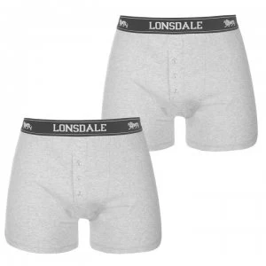 image of Lonsdale 2 Pack Boxers Mens - Grey