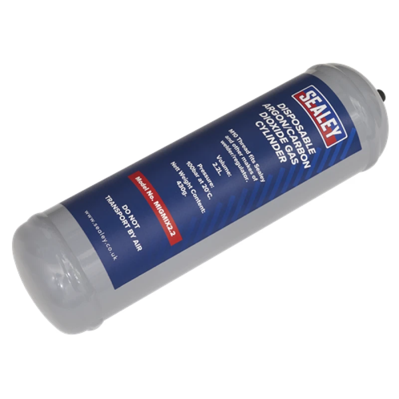 Image of Sealey 430g Disposable Argon/Carbon Dioxide Gas Cylinder
