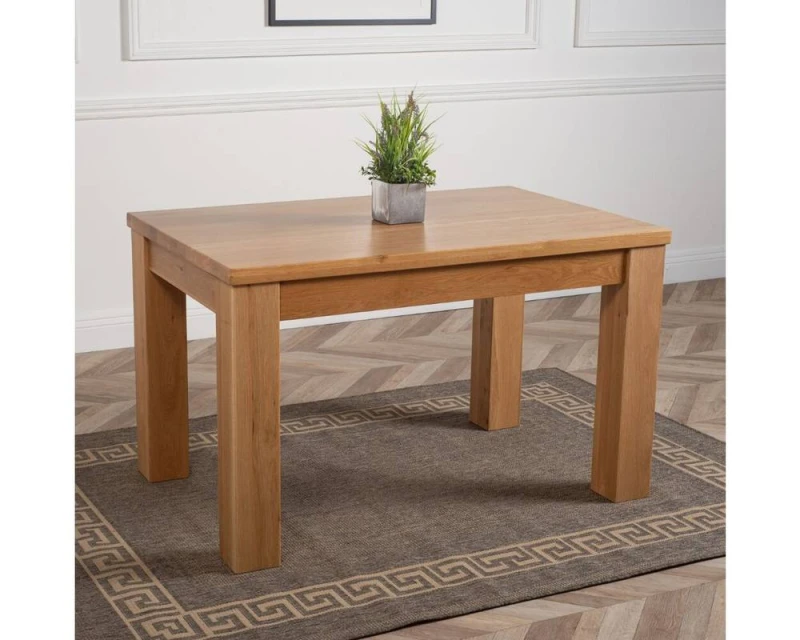 Image of Thats Furniture Dakot 127 x 82cm Oak Small Dining Table & 4 Washington Leather Chairs in Black Size: 127 x 82cm Black Unisex 127 x 82 cm