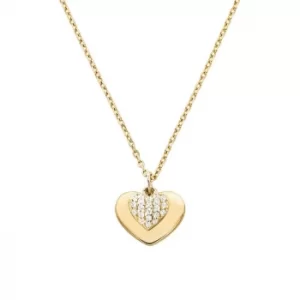 image of Michael Kors 14ct Gold Plated Silver Kors Love Heart Pendant