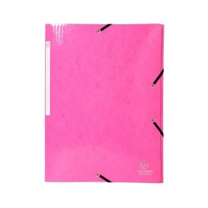 Image of Exacompta Iderama 3-Flap Elasticated Folder A4 300 Sheets 240 x 320 mm Pressboard With Polypropylene Pink