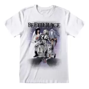 Image of Beetlejuice Unisex Adult Poster T-Shirt (L) (White)