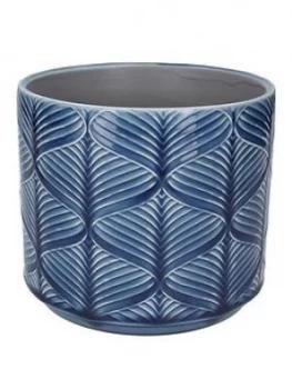 image of Gisela Graham Large Navy Leaf Ceramic Pot