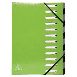 Image of Exacompta Iderama 12-Part File A4 Lime 53923E