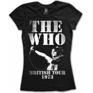 Image of The Who British Tour 1973 Black Ladies TShirt Size: Large