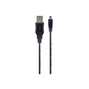 image of PRAKTICA USB-A 2.0 to 8 Pin Mini USB Cable - Black, 0.5m (Fits Z250 & WP240)