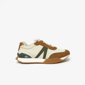 image of Lacoste Mens L-Spin Deluxe Winter Leather and Textile Outdoor Shoes Size 10 UK Tan / Gum