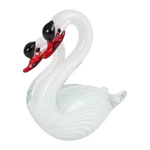 image of Objets d'Art Glass Figurine - White Swan