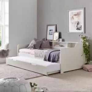 Image of Tyler Guest Bed And Trundle White With Memory Foam Mattresses