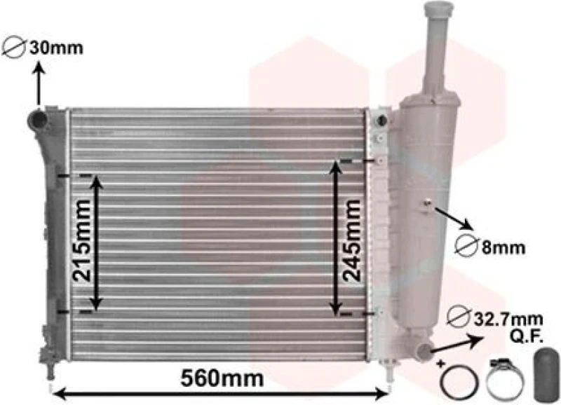 Image of VAN WEZEL Engine radiator VAN WEZEL 17002345