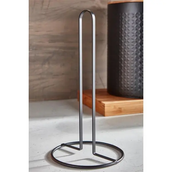 Image of Homelife Black Metal Kitchen Roll Holder - Black One Size