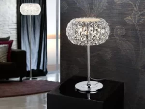 Image of Diamond 3 Light Crystal Table Lamp Chrome, G9