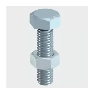 Image of Timco 10 x 100 mm Hex Set & Hex Nut BZP M10 (16/TimBag) 10100SNZB