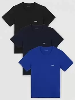 Image of BOSS Bodywear 3 Pack Crew T-Shirt - Blue/Black, Blue Size M Men