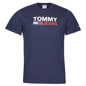 image of Tommy Jeans TJM CORP LOGO TEE mens T shirt in Blue - Sizes XXL,S,M,L,XL,XS