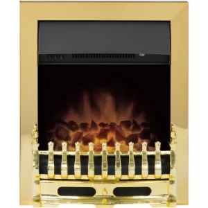 image of Adam Blenheim Brass Inset Electric Fire Coal Heater Heating Real Flame Effect