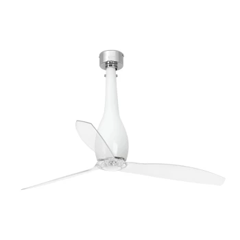 Image of Eterfan Medium Ceiling Fan Clear, White Gloss - Optional LED Light Sold Separately