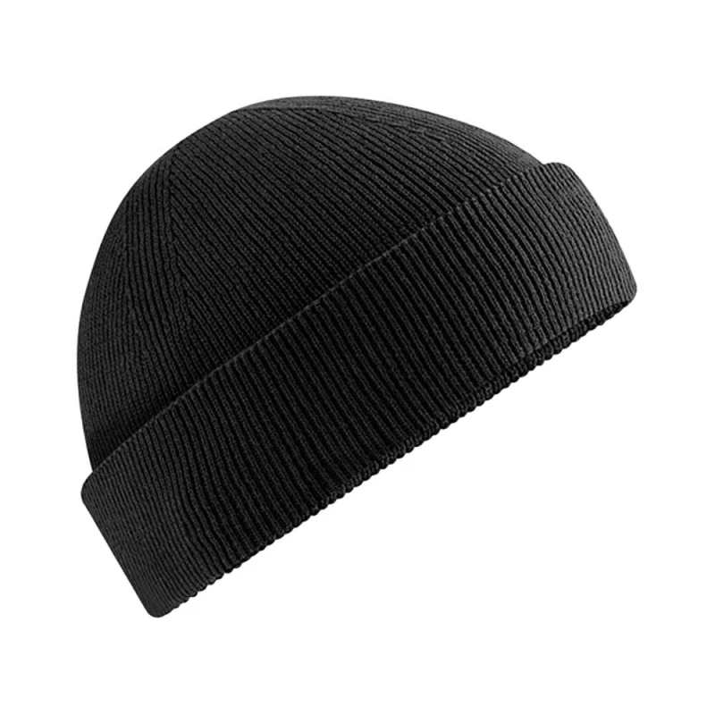 Image of Beechfield Mens Fisherman Cotton Beanie in Black Male One Size